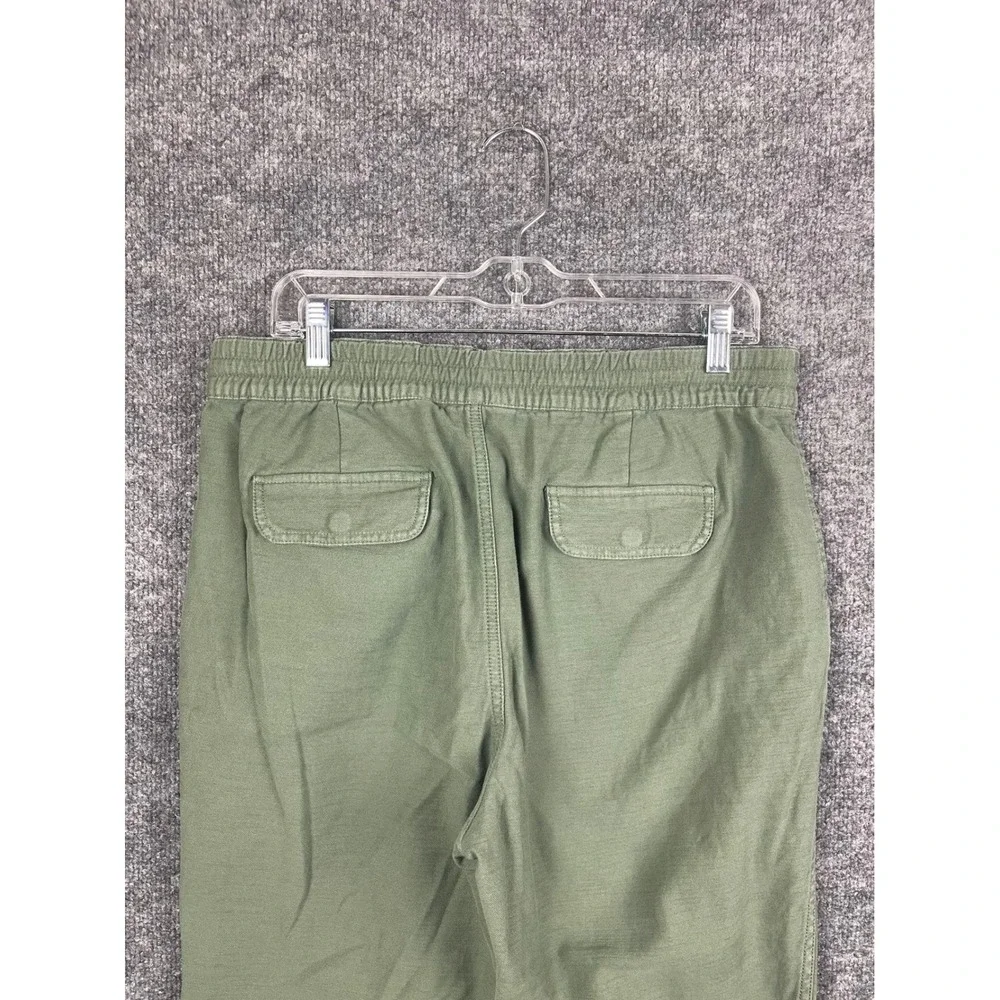 J. Crew Utility‎ Pants Women's 8 Green Drawstring Elastic Waist Straight Leg